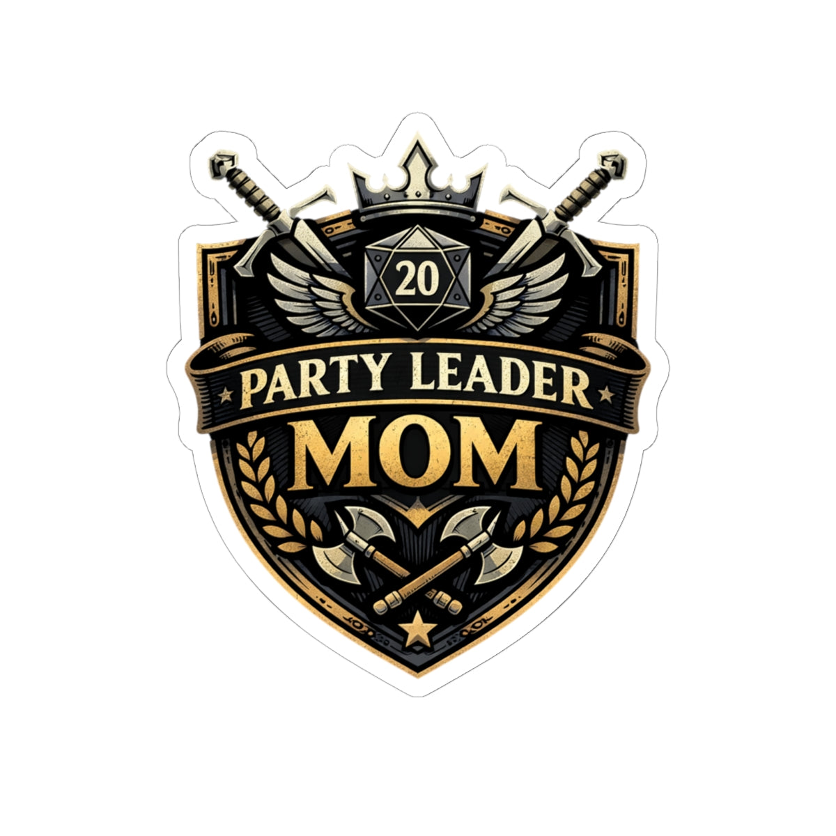 Party Leader Mom Sticker | D20 Gaming Crest, RPG Mom Decal
