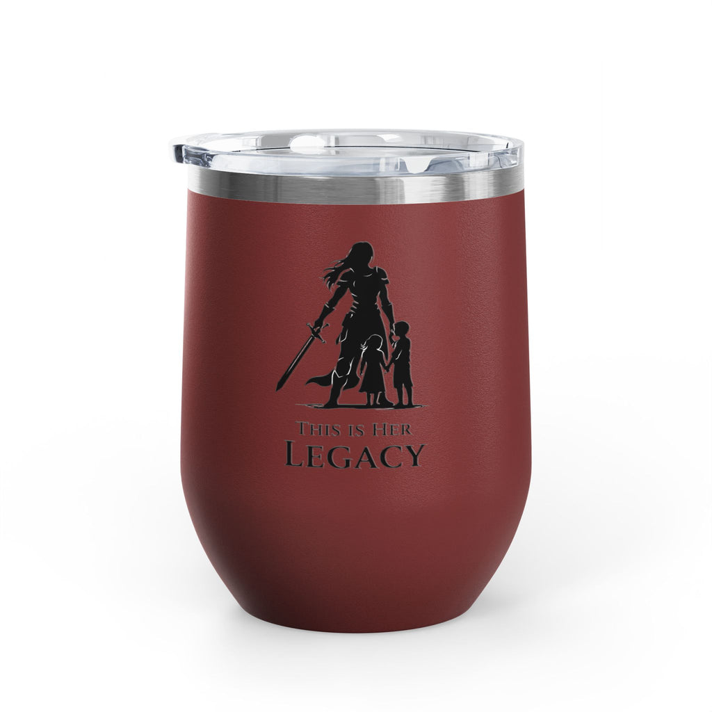 Warrior Mom Wine Tumbler – This Is Her Legacy – Strong Mother Gift – Funny Mom Cup Alternative – Wine Mom Gift – Mother’s Day Tumbler