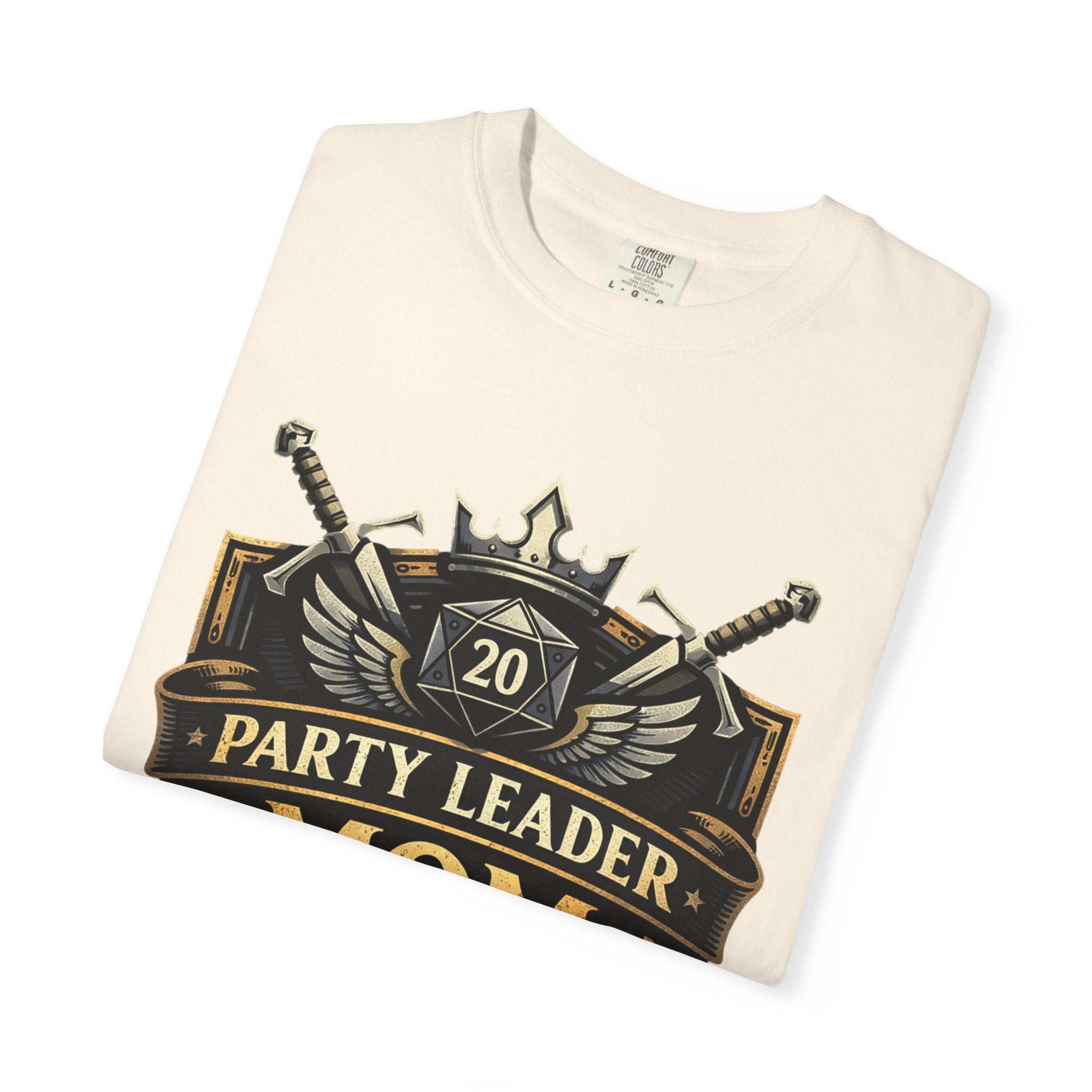 Party Leader Mom T-shirt | RPG Crest, D20 Gaming Mom Tee