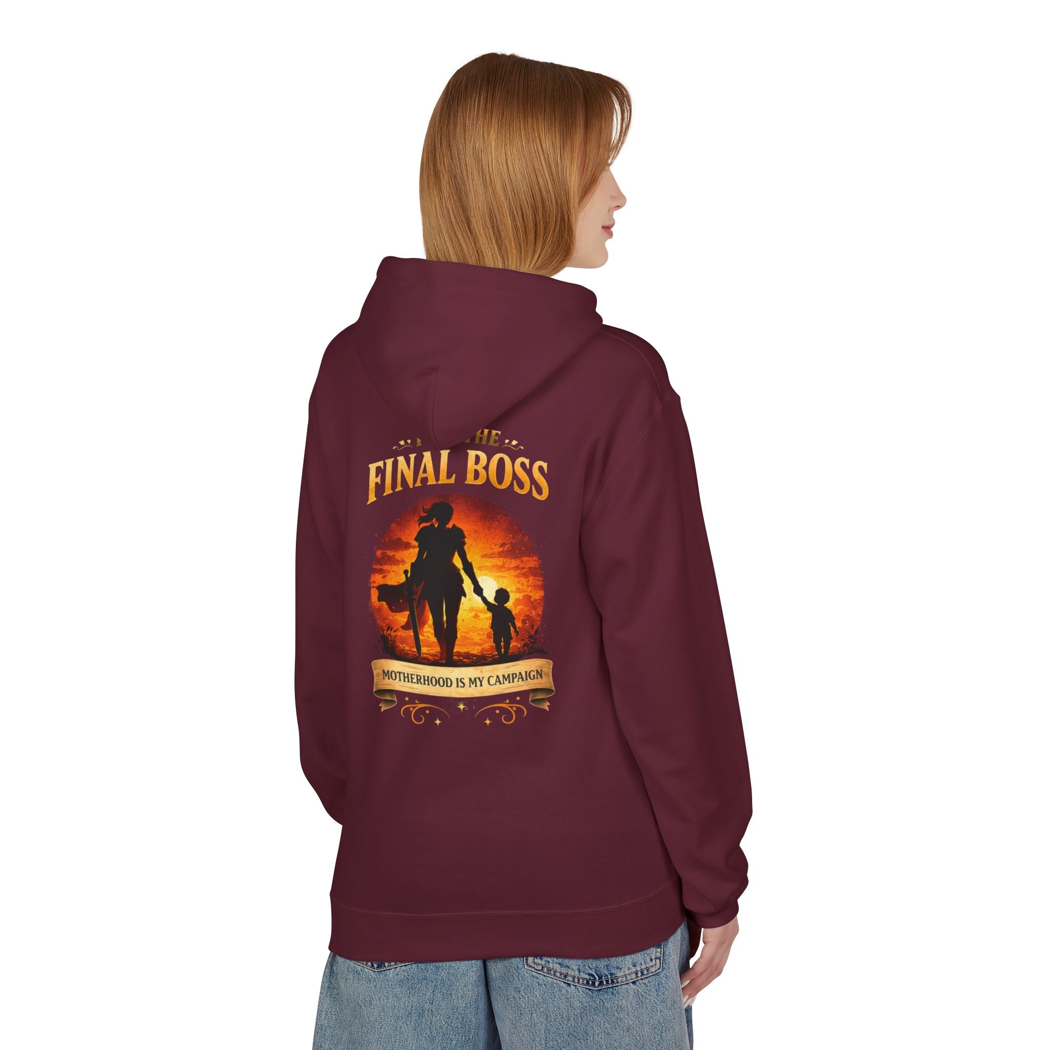 Motherhood Final Boss Hoodie — "Motherhood Is My Campaign" Graphic Hoodie