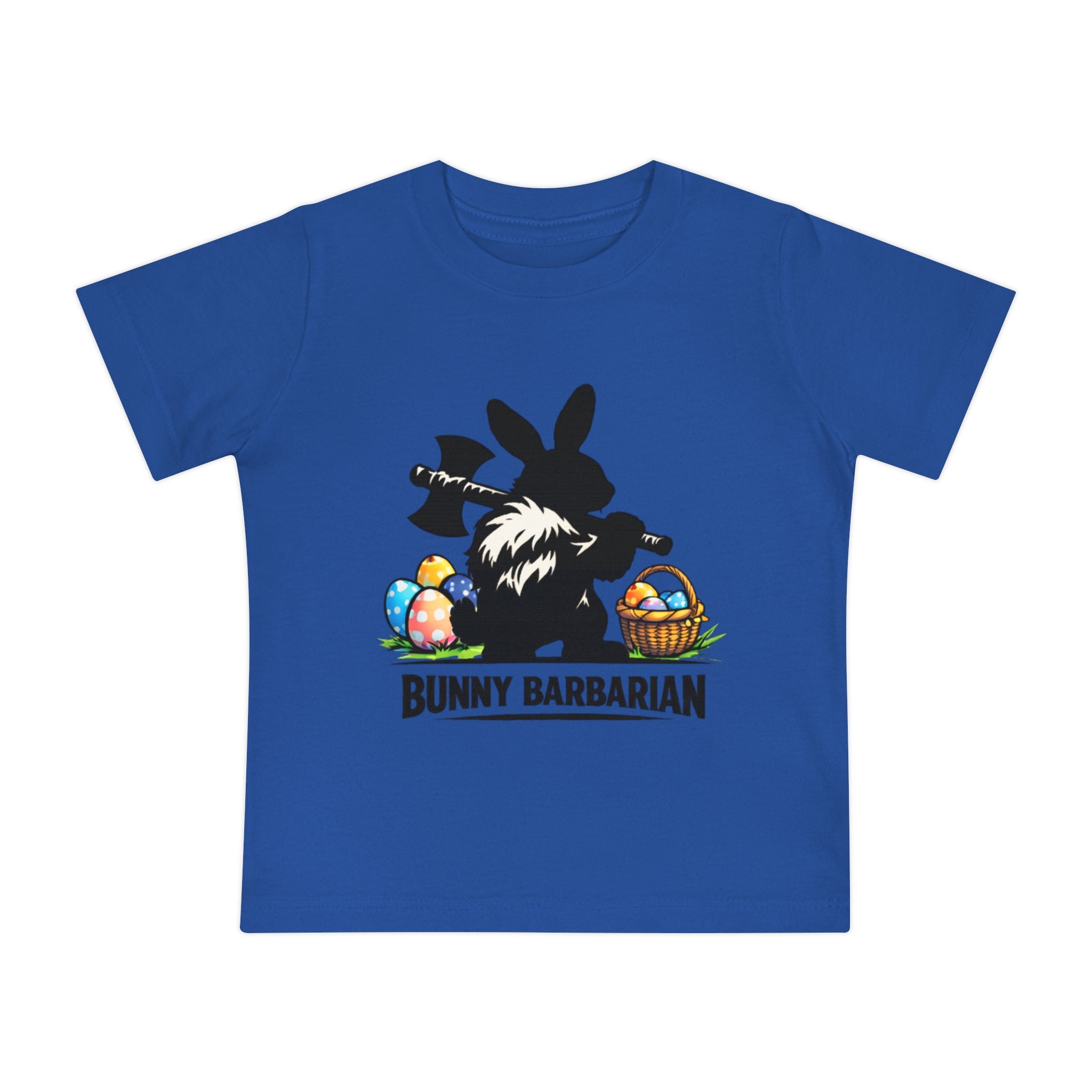 Bunny Barbarian Baby T-Shirt | Easter bunny, eggs, basket