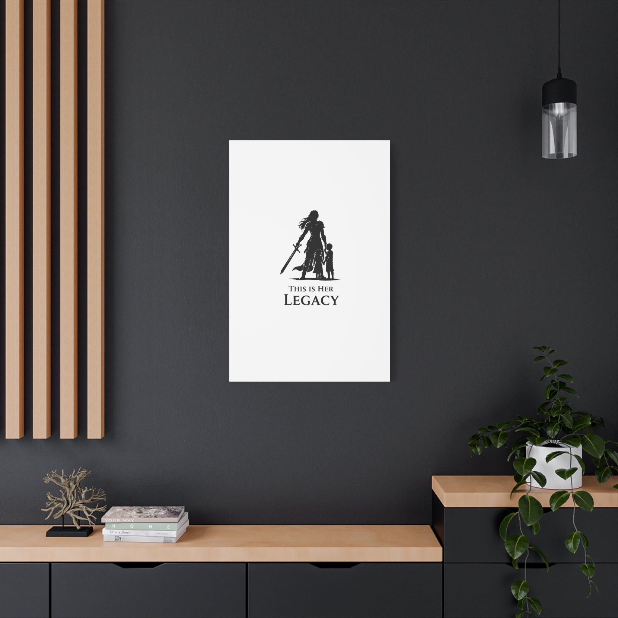 Canvas Wall Art — "This Is Her Legacy" Warrior Mother Silhouette