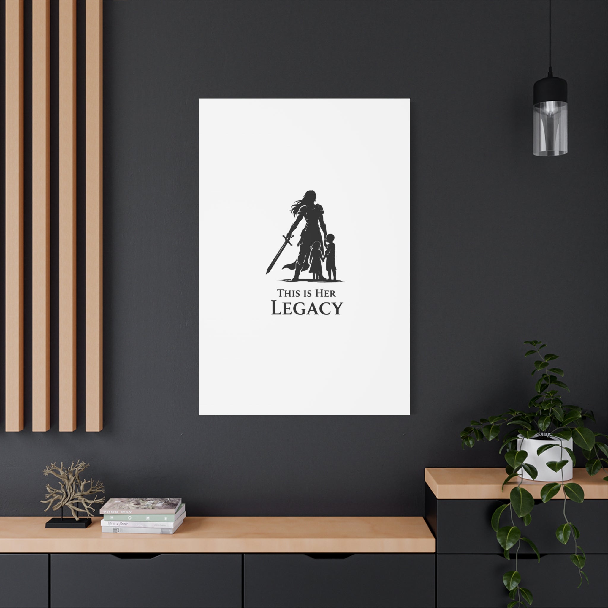 Canvas Wall Art — "This Is Her Legacy" Warrior Mother Silhouette