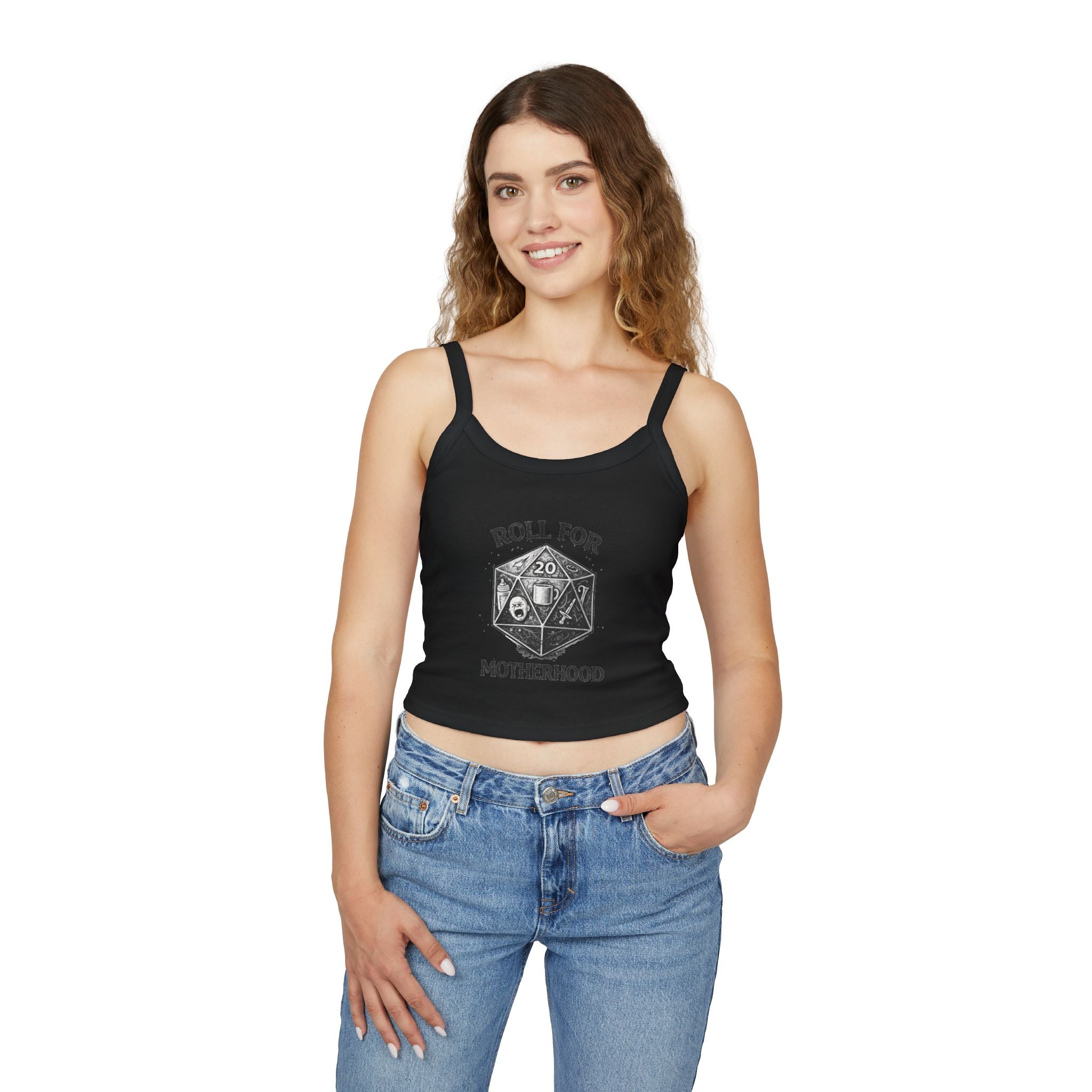Roll for Motherhood Tank Top | D20 Dice Mom Gaming Graphic