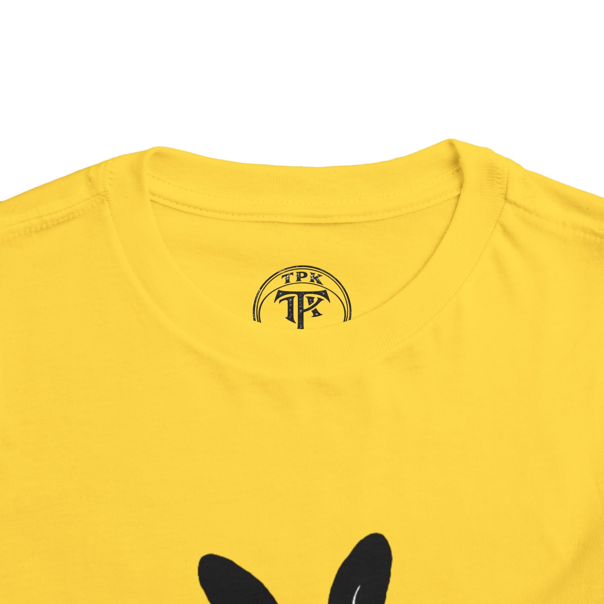 Dungeon Bunny Toddler Tee | Cute Black Bunny with Sword and Eggs