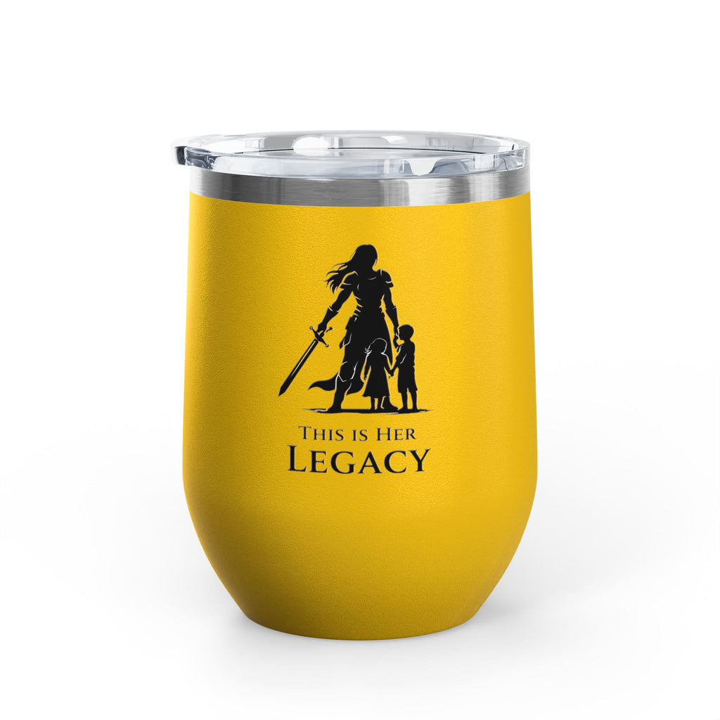 Warrior Mom Wine Tumbler – This Is Her Legacy – Strong Mother Gift – Funny Mom Cup Alternative – Wine Mom Gift – Mother’s Day Tumbler