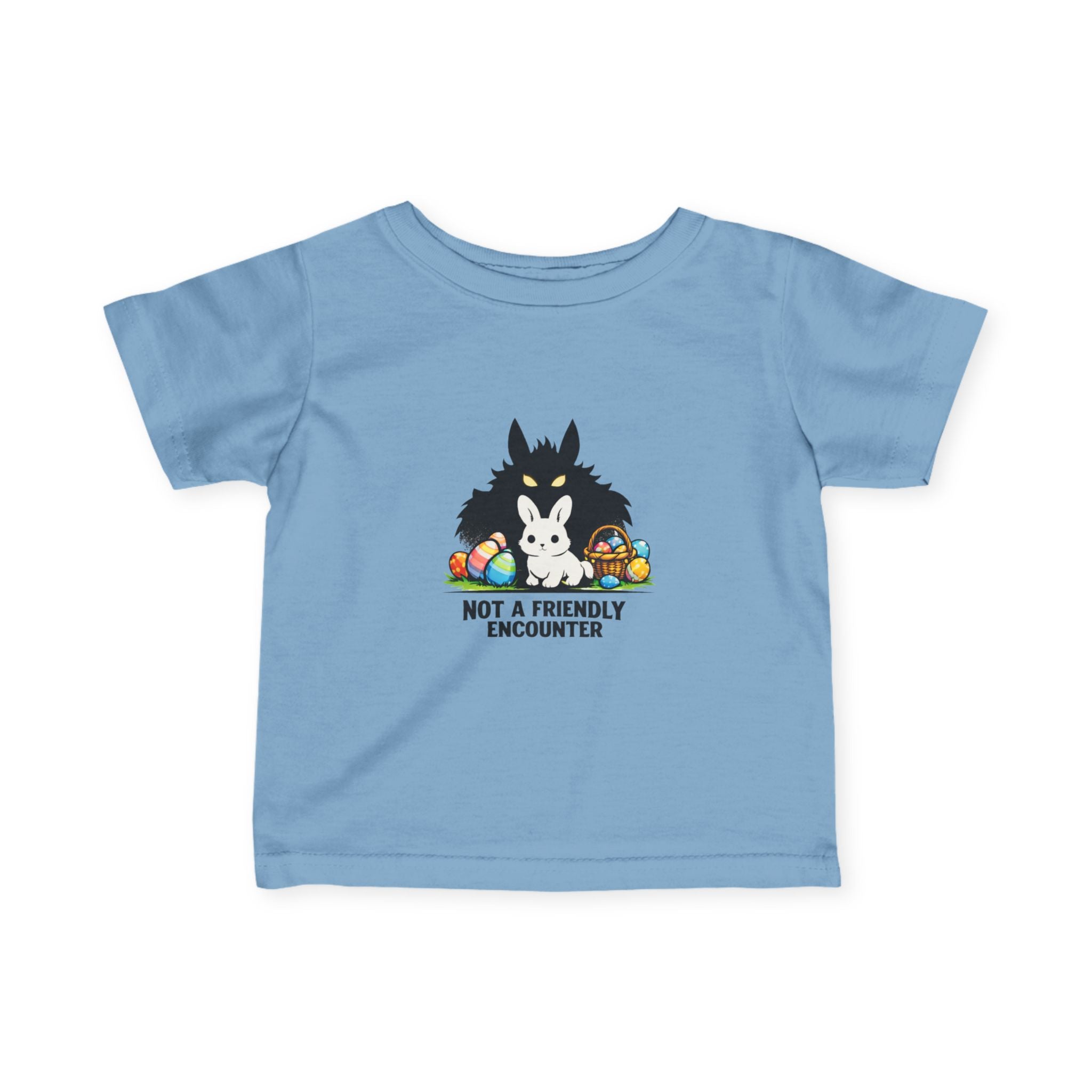 Not a Friendly Encounter Infant Tee | Wolf and Bunny Easter Eggs