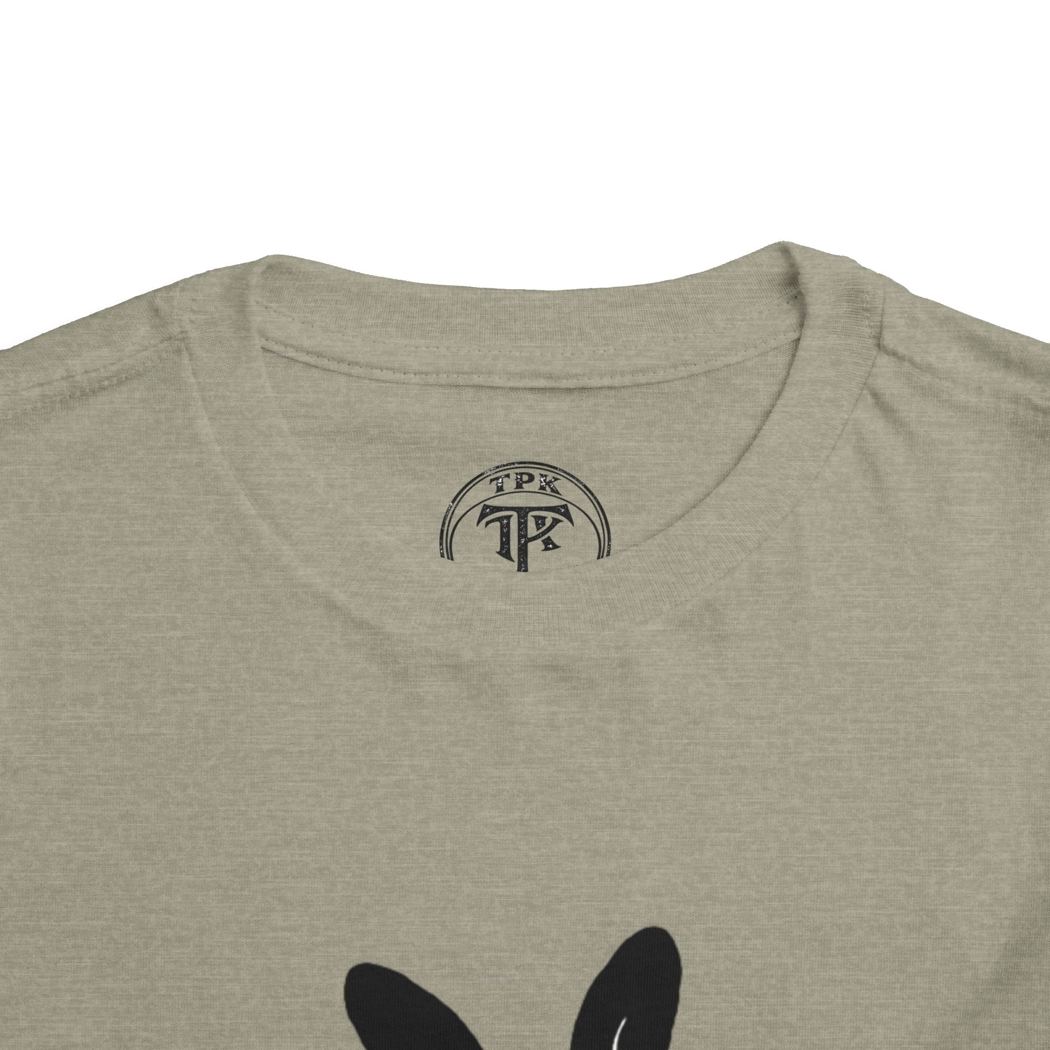 Dungeon Bunny Toddler Tee | Cute Black Bunny with Sword and Eggs