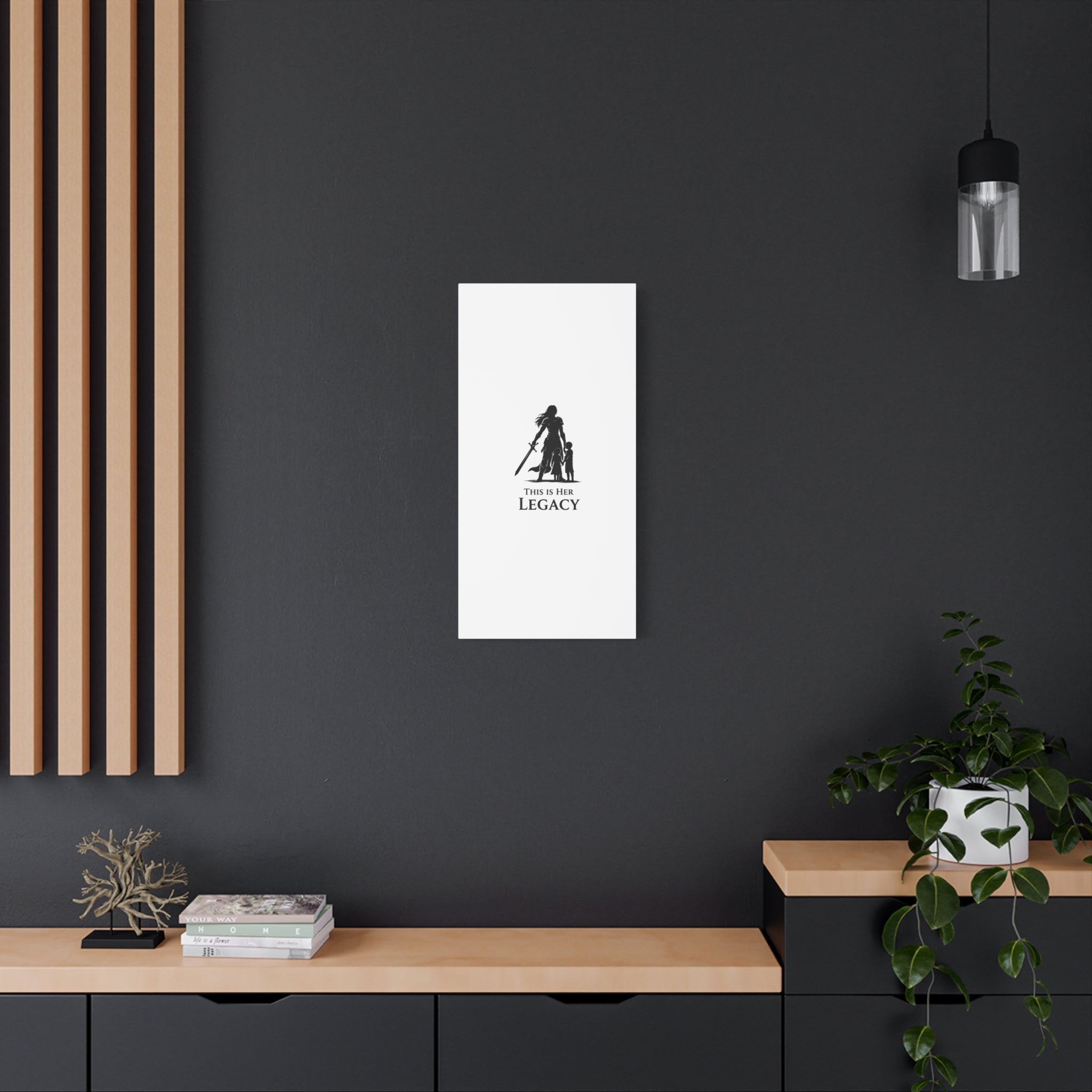 Canvas Wall Art — "This Is Her Legacy" Warrior Mother Silhouette