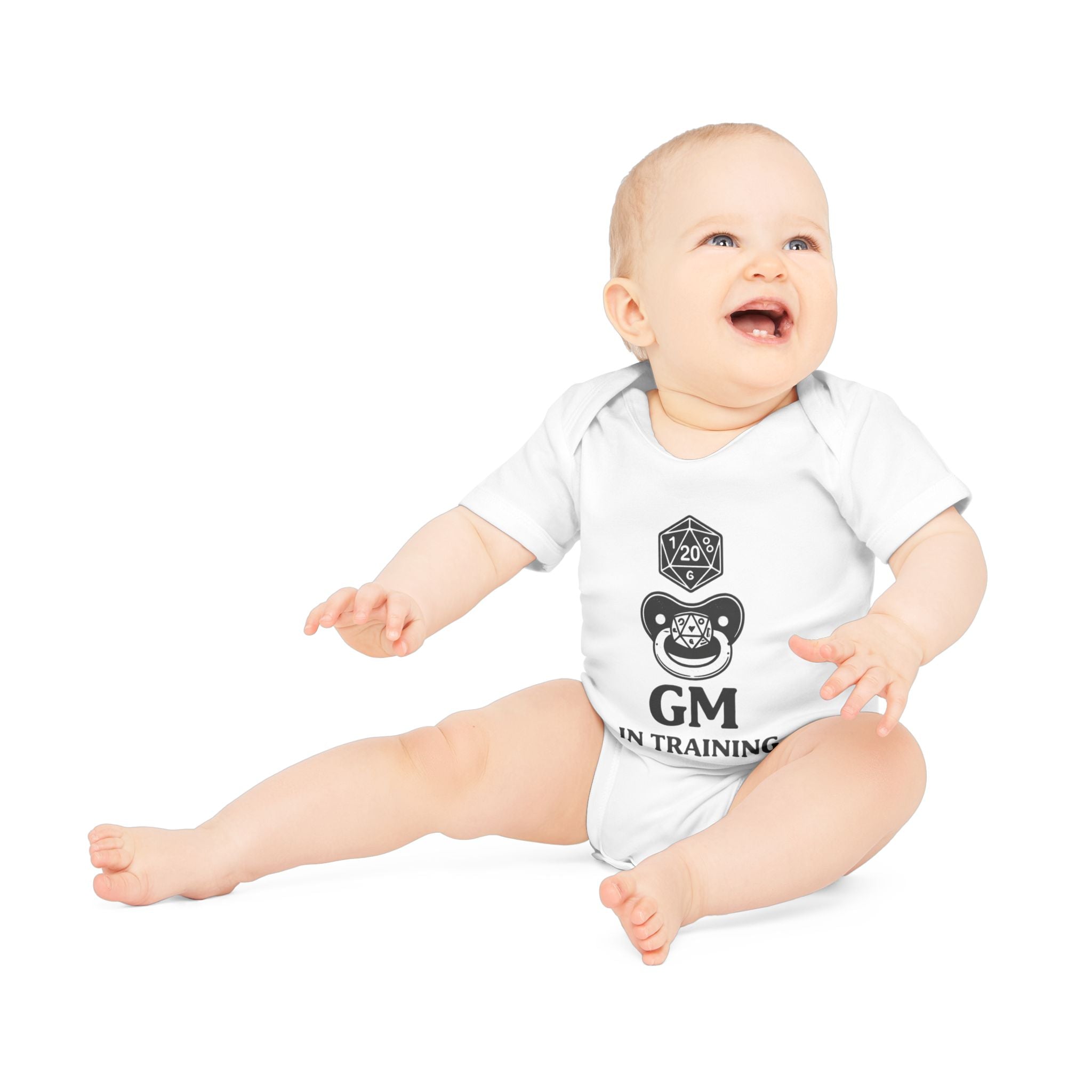 GM in Training Baby Bodysuit | D20 Dice Gamer Infant Onesie