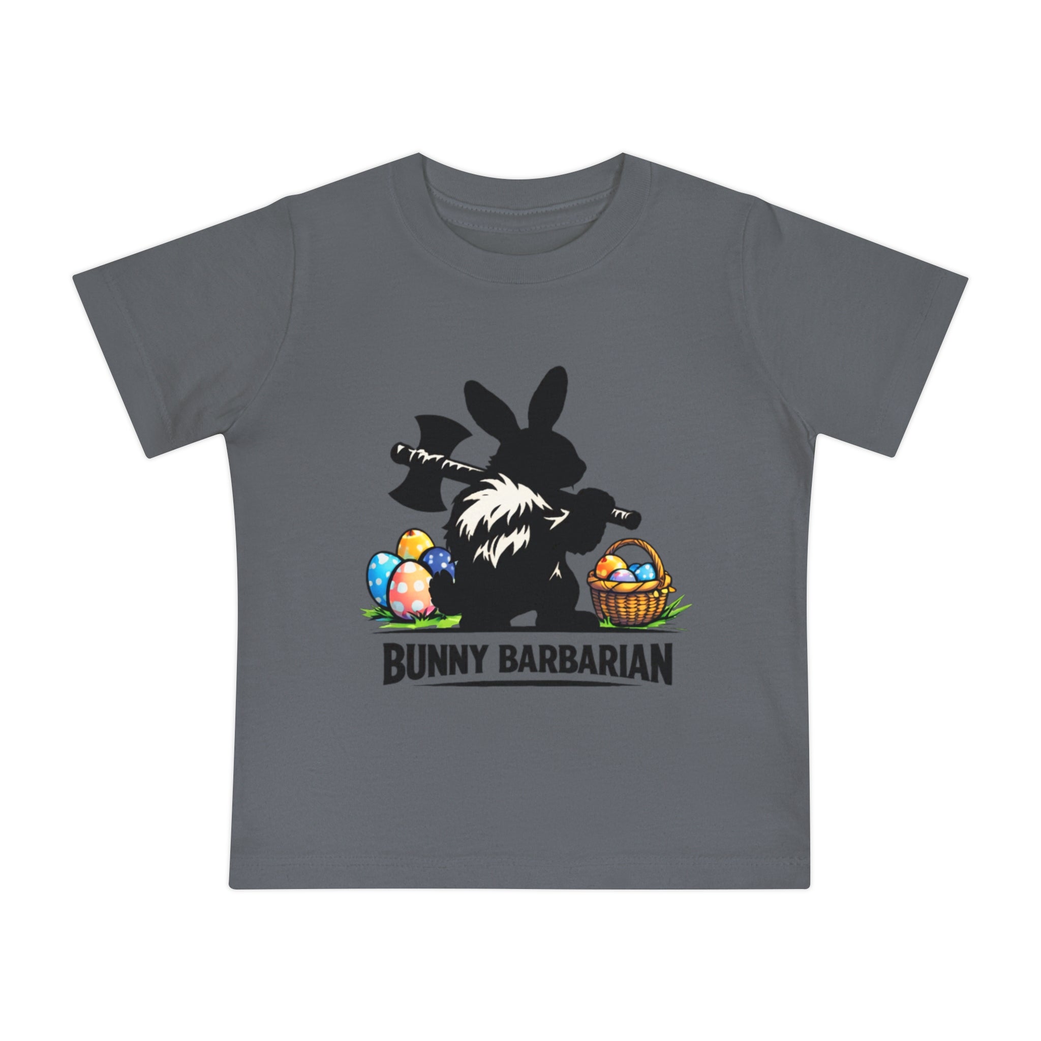 Bunny Barbarian Baby T-Shirt | Easter bunny, eggs, basket