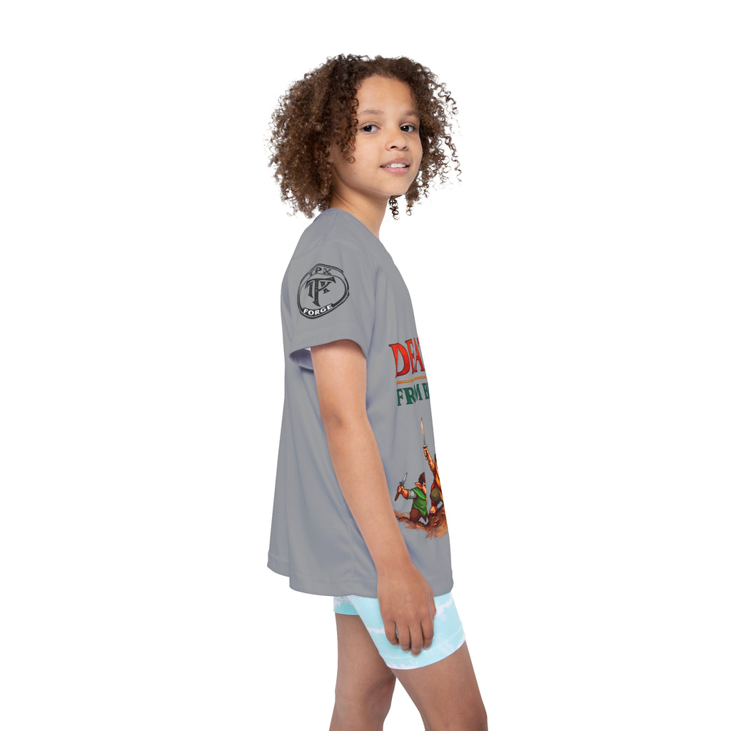 Death From Below Kids Sports Jersey | Dungeon Adventurer Party