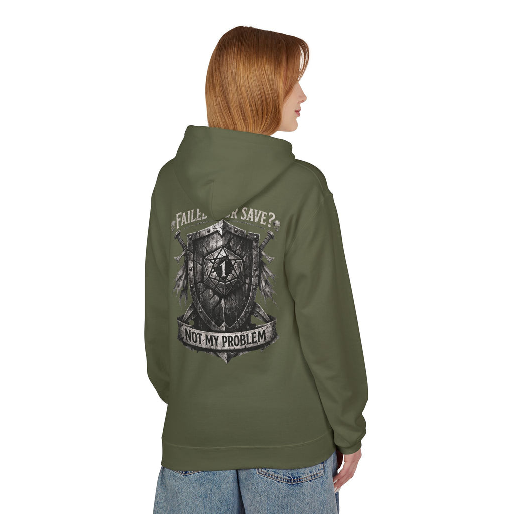 Failed Your Save? Not My Problem Shield Hoodie | RPG Gaming Crest