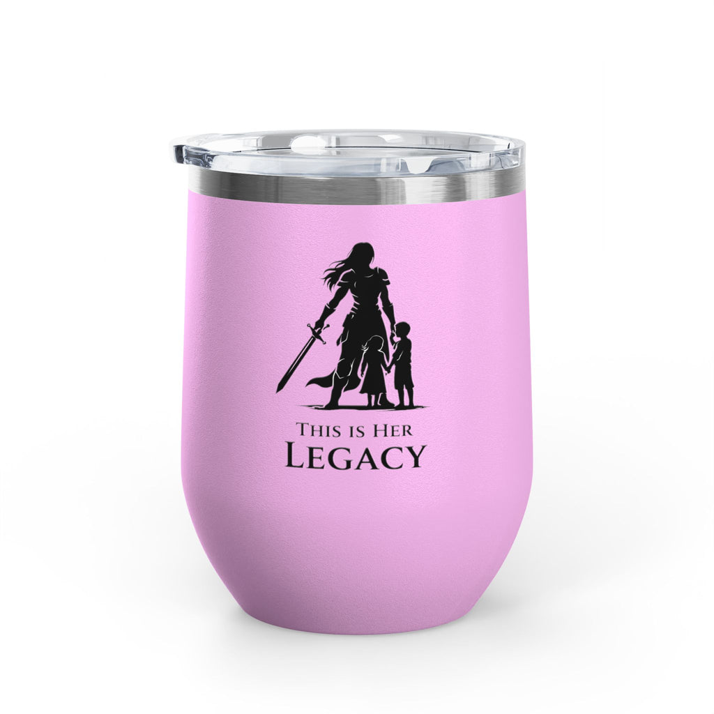 Warrior Mom Wine Tumbler – This Is Her Legacy – Strong Mother Gift – Funny Mom Cup Alternative – Wine Mom Gift – Mother’s Day Tumbler