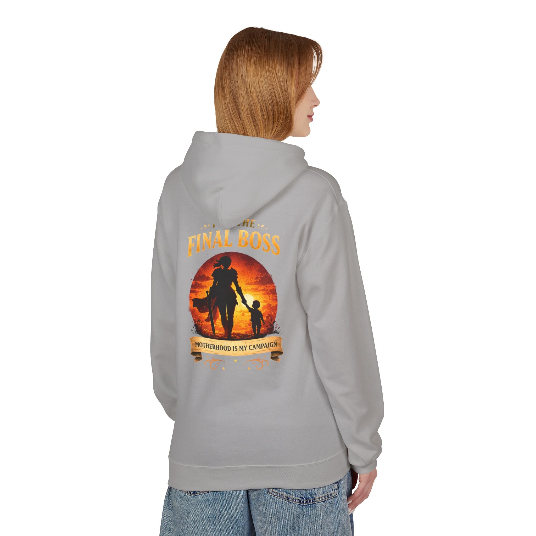 Motherhood Final Boss Hoodie — "Motherhood Is My Campaign" Graphic Hoodie