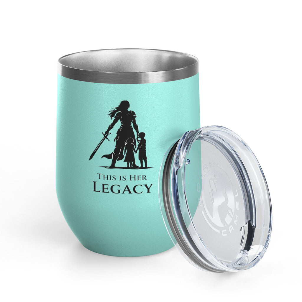 Warrior Mom Wine Tumbler – This Is Her Legacy – Strong Mother Gift – Funny Mom Cup Alternative – Wine Mom Gift – Mother’s Day Tumbler