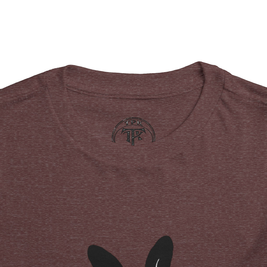 Dungeon Bunny Toddler Tee | Cute Black Bunny with Sword and Eggs