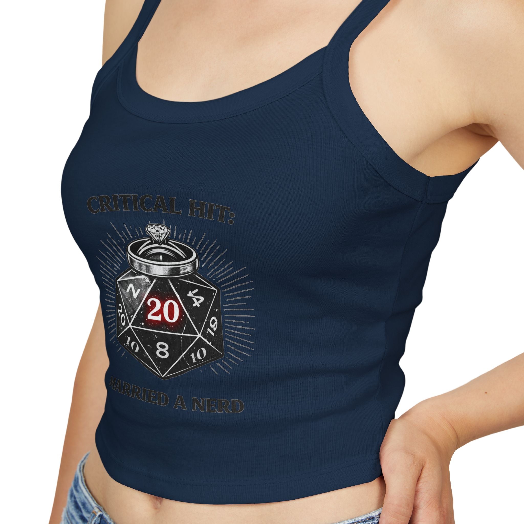 Critical Hit Married a Nerd Tank Top | D20 Dice Gaming Crop Top