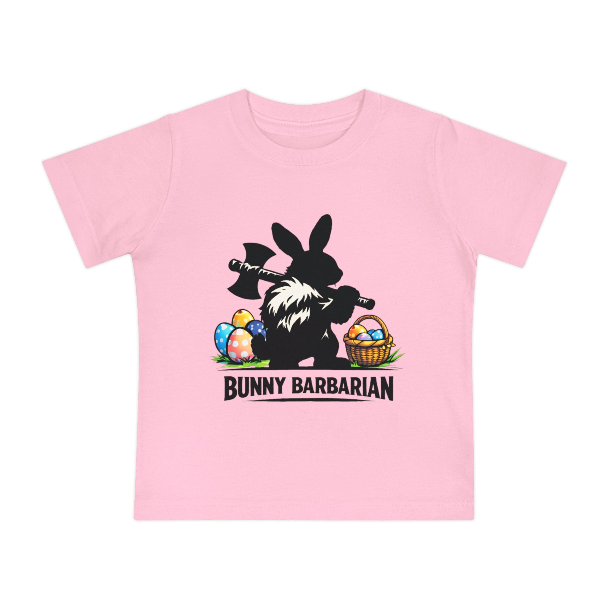 Bunny Barbarian Baby T-Shirt | Easter bunny, eggs, basket
