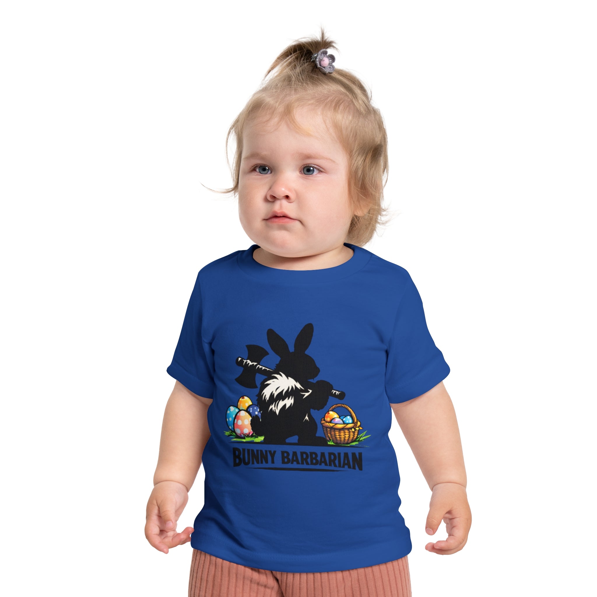Bunny Barbarian Baby T-Shirt | Easter bunny, eggs, basket