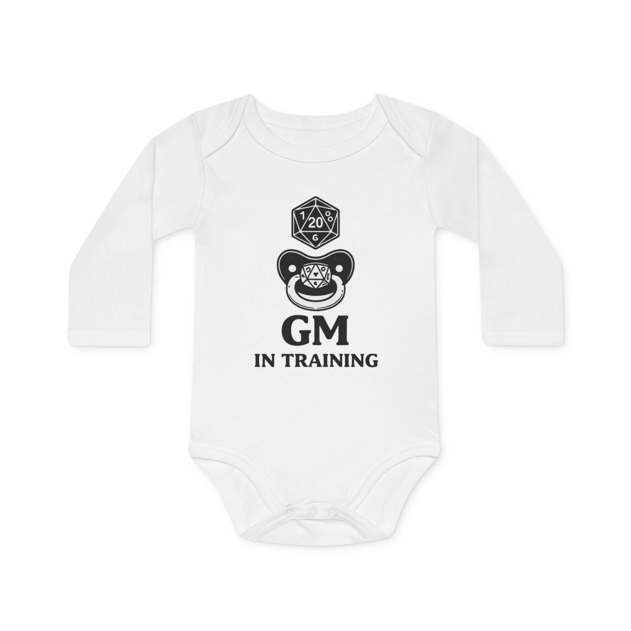 GM in Training Baby Bodysuit | D20 Dice Pacifier RPG Onesie