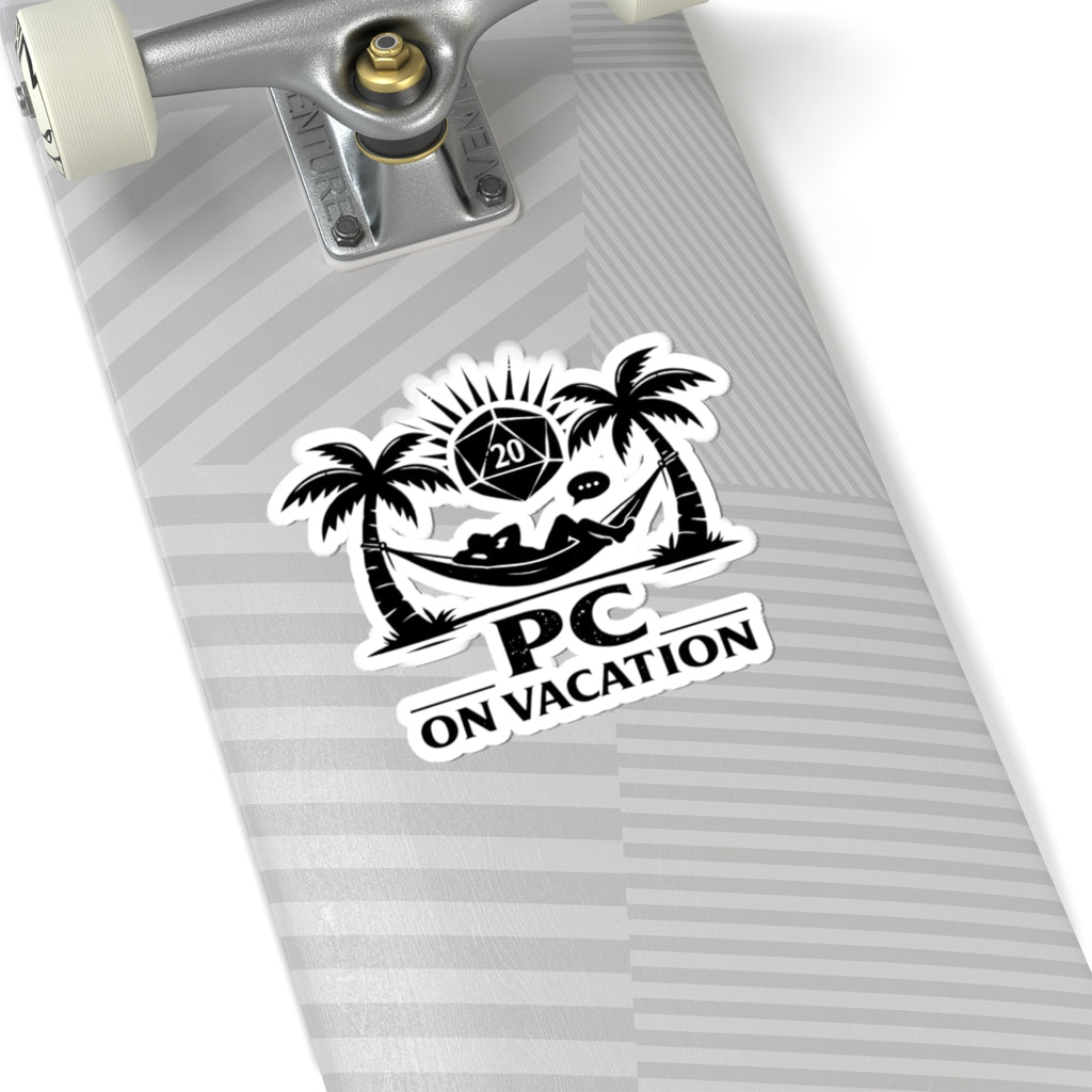PC on Vacation Sticker | D20 Palm Tree Hammock Roll20 Gaming Sticker
