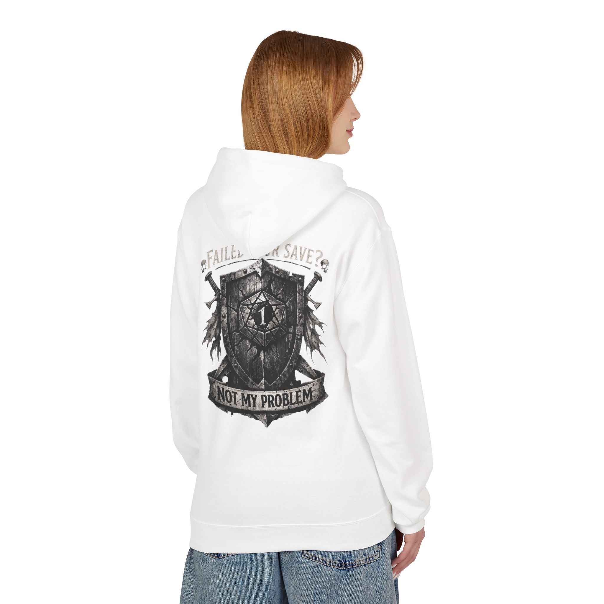 Failed Your Save? Not My Problem Shield Hoodie | RPG Gaming Crest