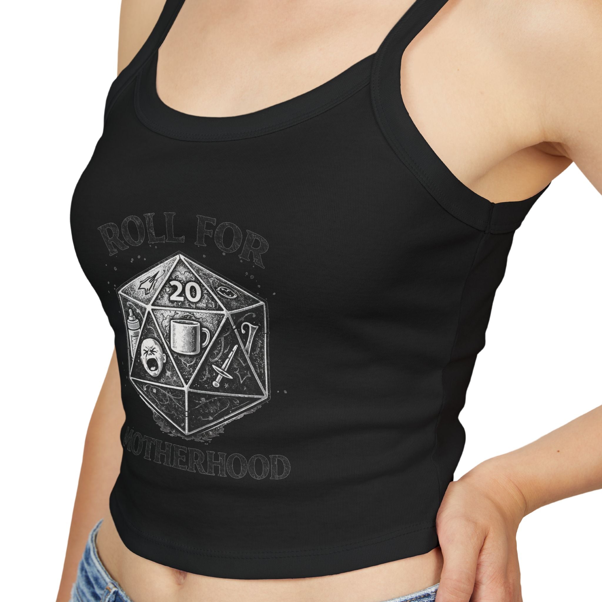 Roll for Motherhood Tank Top | D20 Dice Mom Gaming Graphic