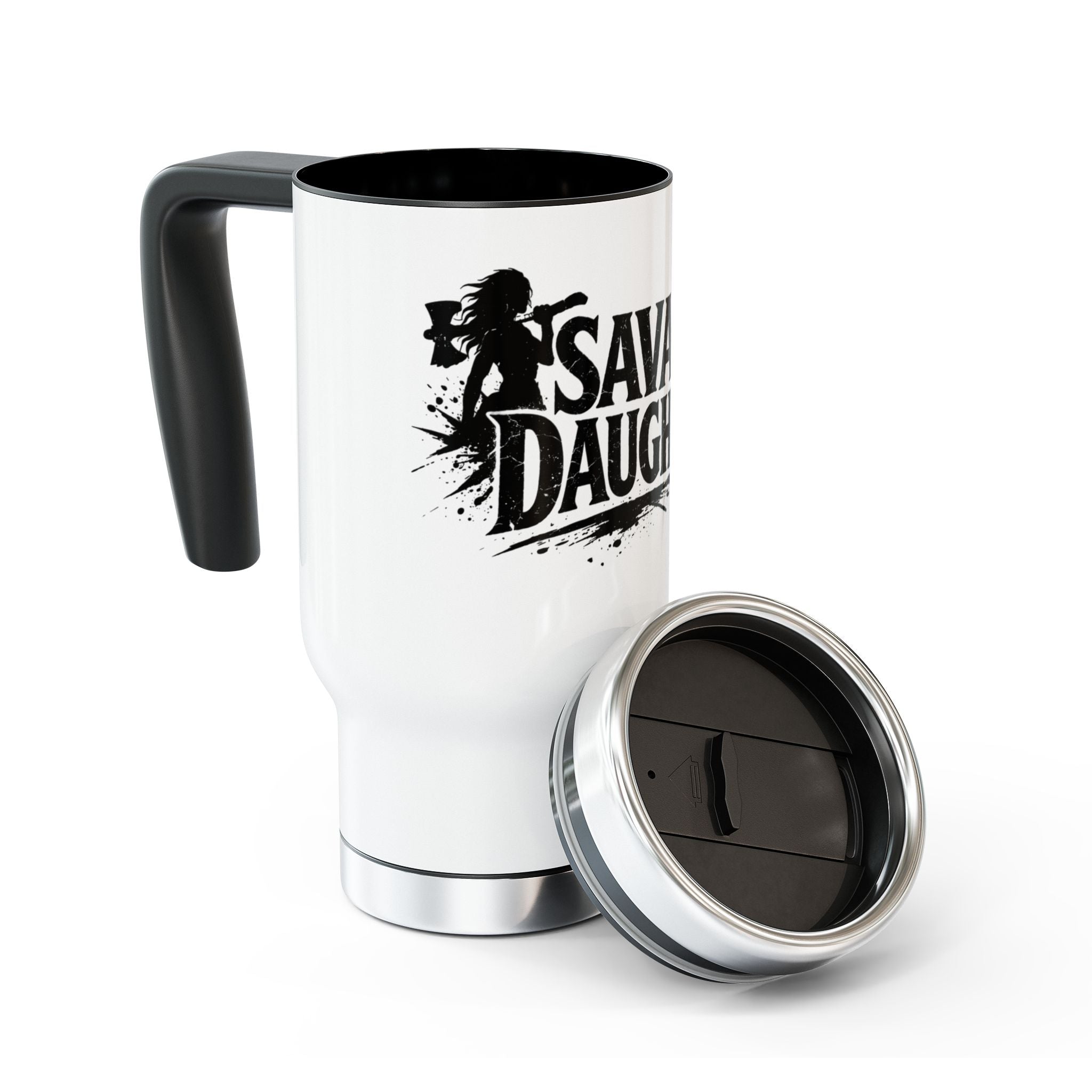 Savage Daughter travel mug | 14oz stainless steel travel mug with handle