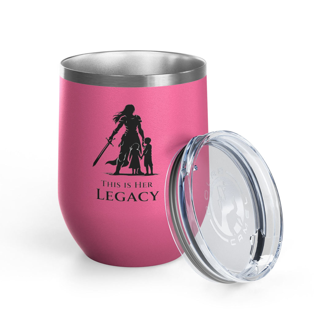Warrior Mom Wine Tumbler – This Is Her Legacy – Strong Mother Gift – Funny Mom Cup Alternative – Wine Mom Gift – Mother’s Day Tumbler