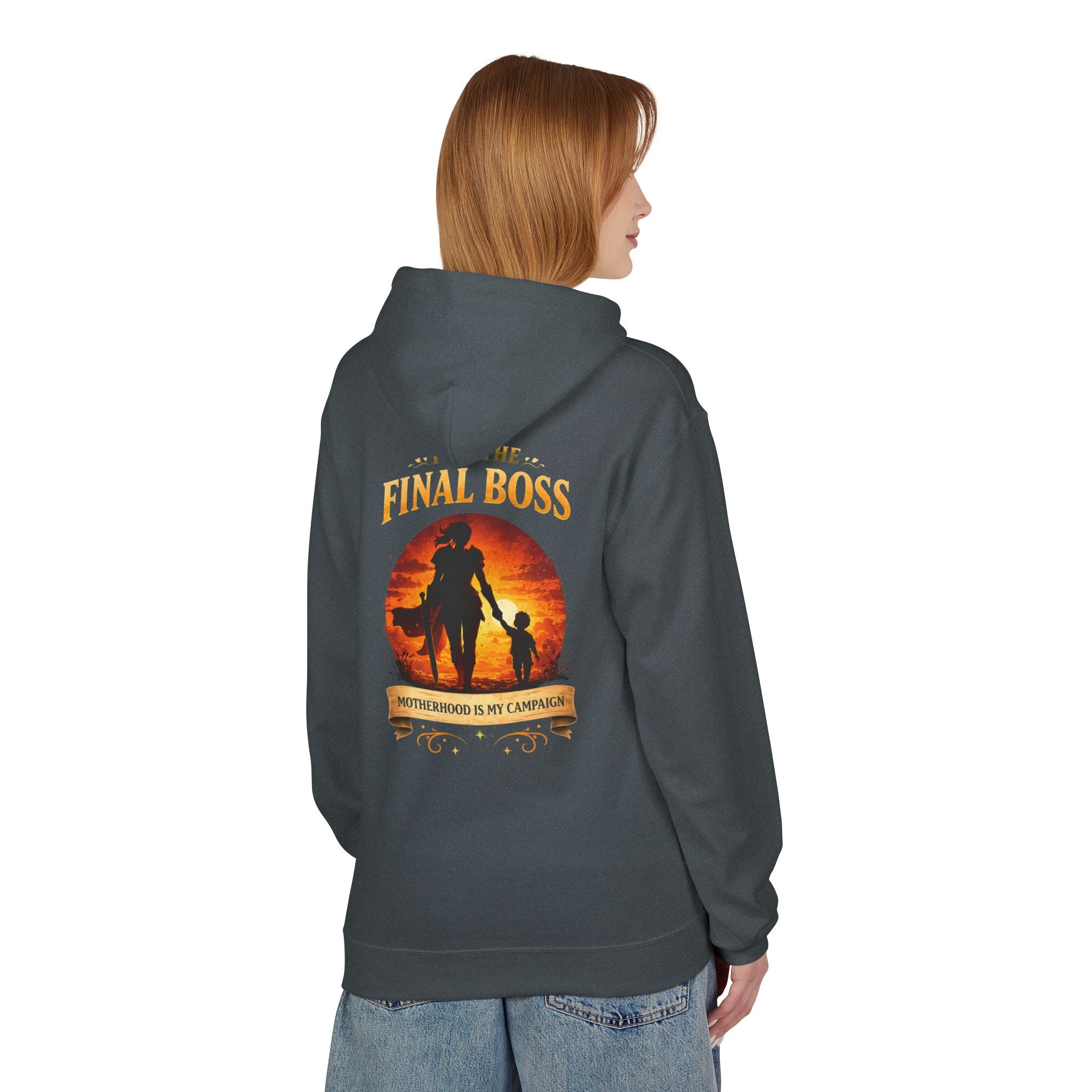 Motherhood Final Boss Hoodie — "Motherhood Is My Campaign" Graphic Hoodie
