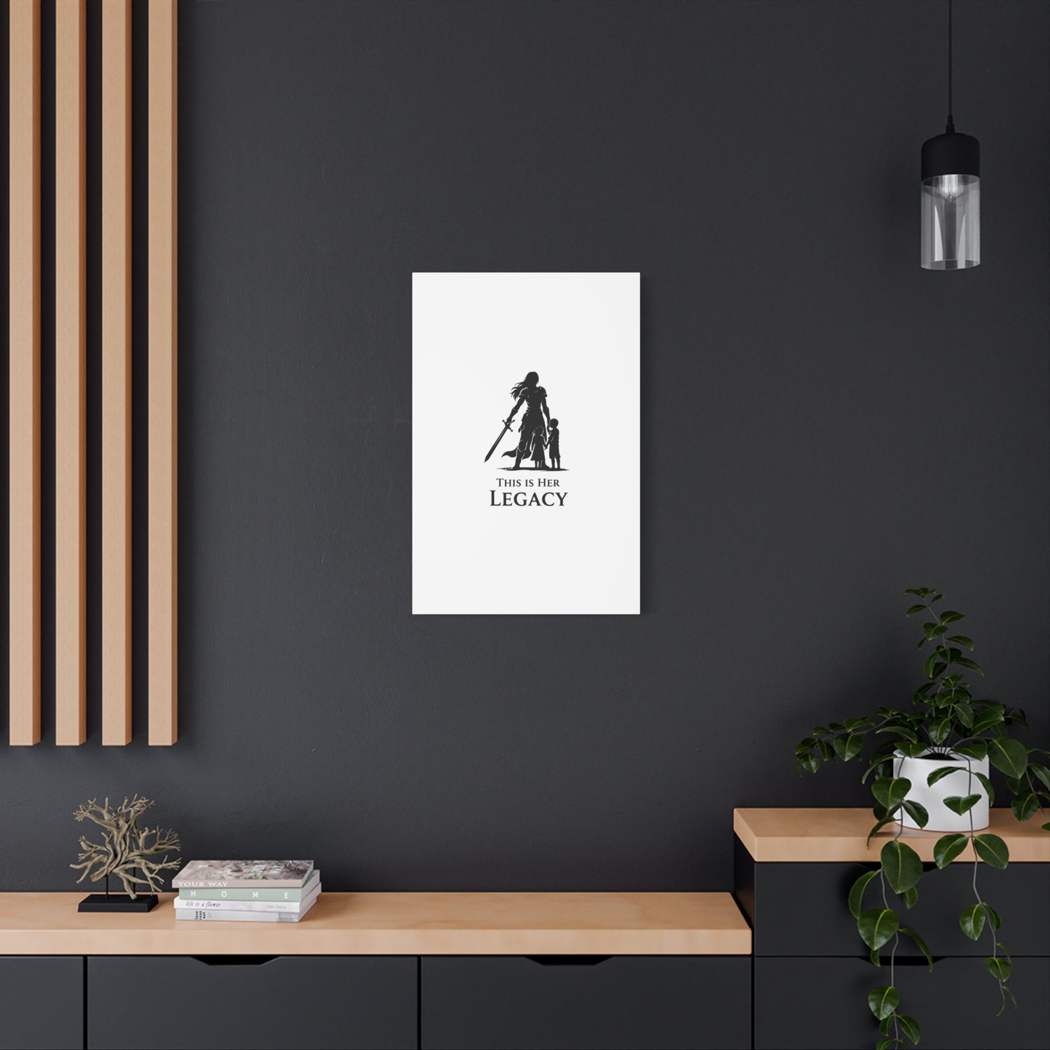 Canvas Wall Art — "This Is Her Legacy" Warrior Mother Silhouette