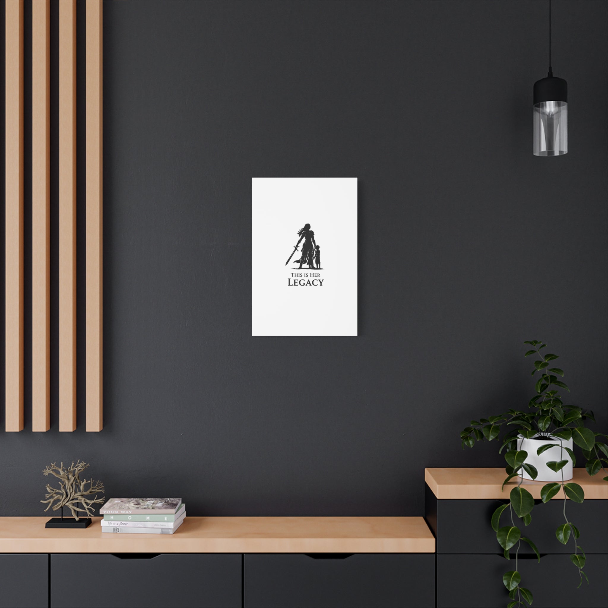 Canvas Wall Art — "This Is Her Legacy" Warrior Mother Silhouette