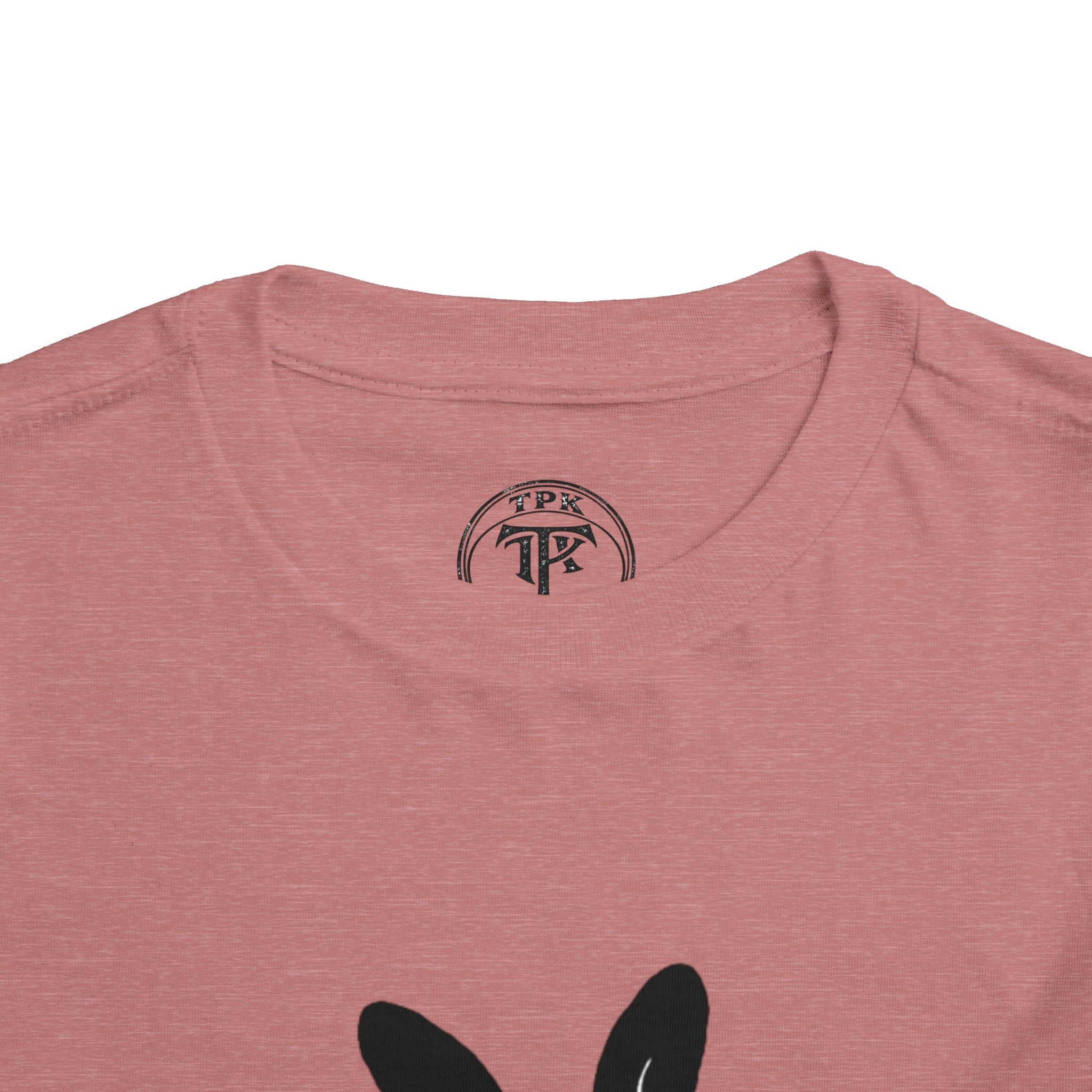 Dungeon Bunny Toddler Tee | Cute Black Bunny with Sword and Eggs