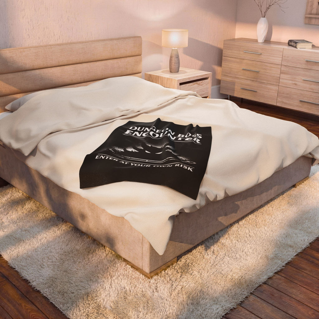 Dungeon Boss Encounter Velveteen Plush Blanket | Enter At Your Own Risk