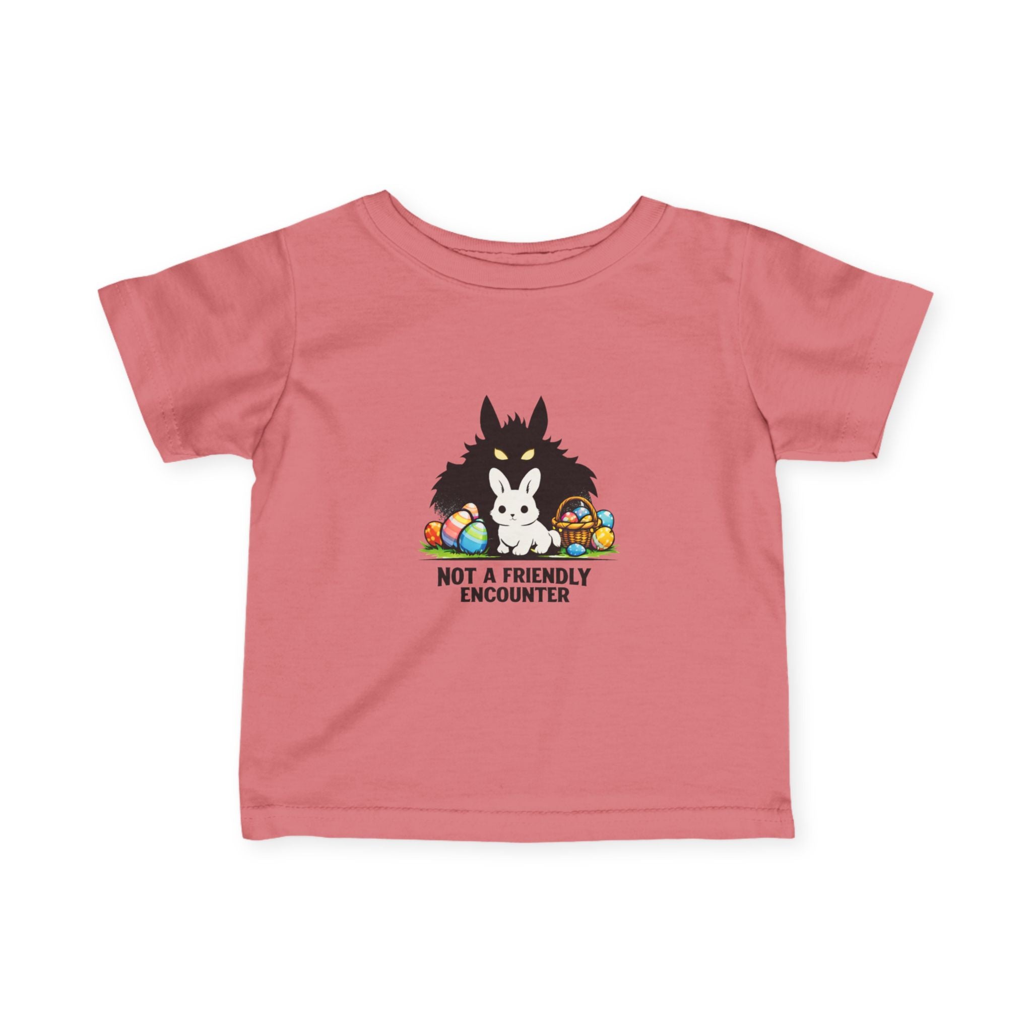 Not a Friendly Encounter Infant Tee | Wolf and Bunny Easter Eggs
