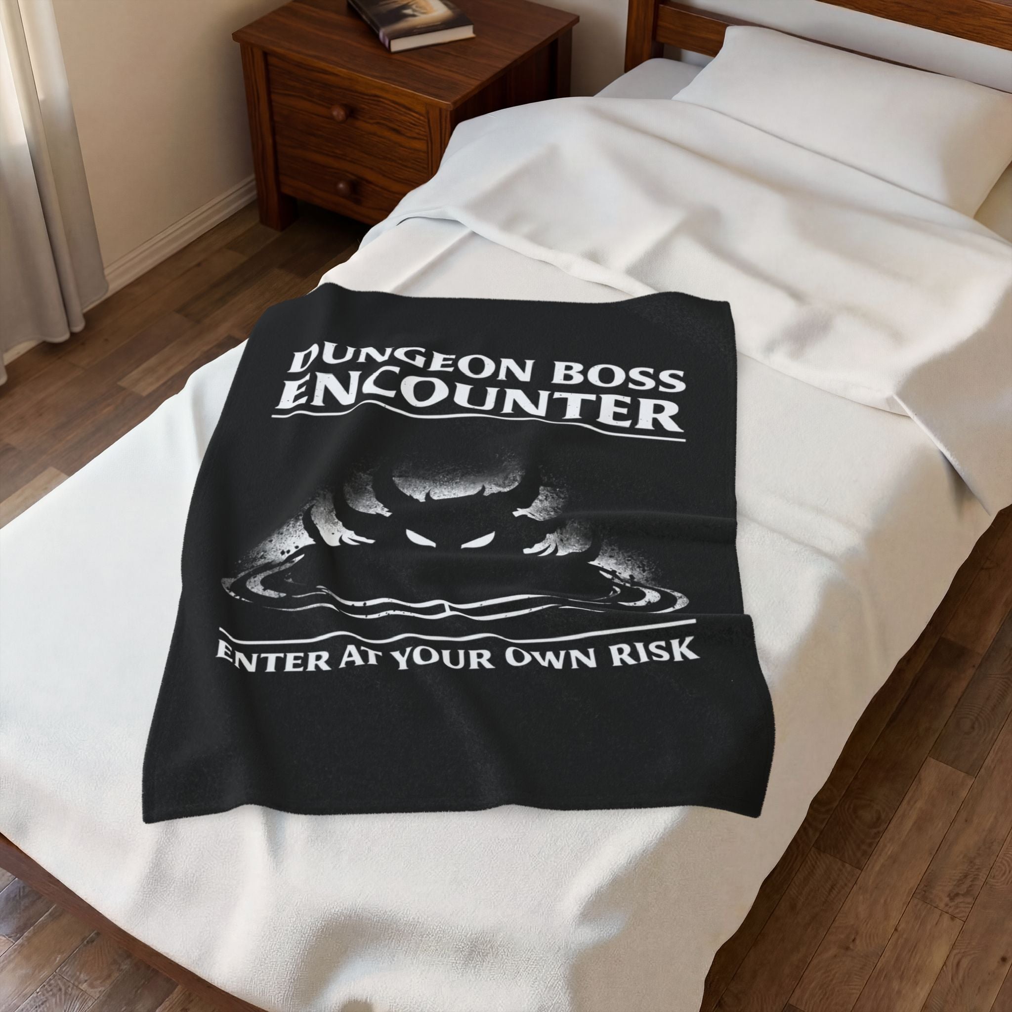 Dungeon Boss Encounter Velveteen Plush Blanket | Enter At Your Own Risk